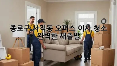 종로구 사직동 오피스 이사 청소: 완벽한 새출발
