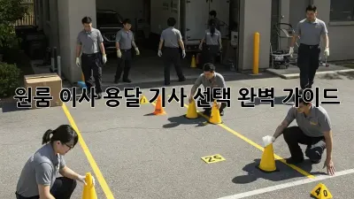 원룸 이사? 용달 기사 선택 완벽 가이드!